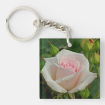 Pink Ophelia Hybrid Rose Acrylic Key Chains