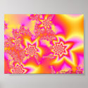 Pink, Orange, and Yellow Star Shields posters