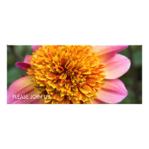 Pink & Orange Filled Dahlia DSC4625 Personalised Invite