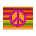 Pink Orange Fractal & Peace Sign postcards