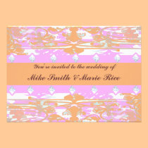 Pink & Orange wedding invitations template invitations