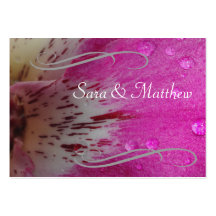 Pink Orchid Save the Date Business Cards