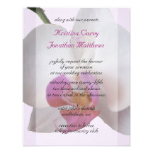 Pink Orchid Wedding Invitation