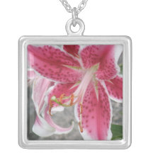 Pink Oriental Lily Custom Necklace