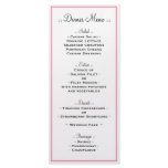 Pink Outline Reception Menu Personalized Rack Card