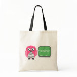 Pink Owl At Chalkboard bags