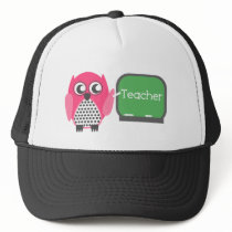 Pink Owl At Chalkboard