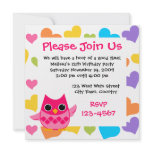 Pink Owl invitations