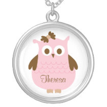 Pink Owl Necklace necklaces