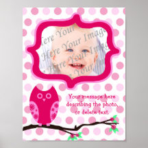 Pink Owl Personalised Scrapbook Page Print