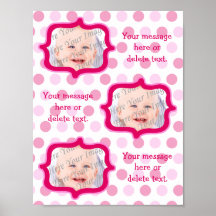 Pink Owl Personalised Scrapbook Page (Three Left) Poster