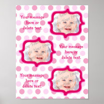 Pink Owl Personalised Scrapbook Page (Three Right) Posters