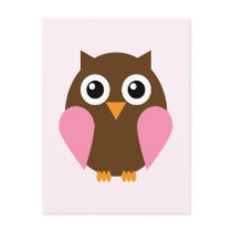 Pink Owl Postcard