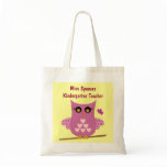 Pink Owl Teacher's Tote Bag