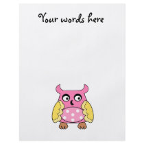 Pink owl with white polka dots