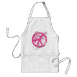 PINK PAINT SPLATTERED PEACE SIGN aprons