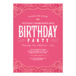 Pink Paisley Birthday Invitations