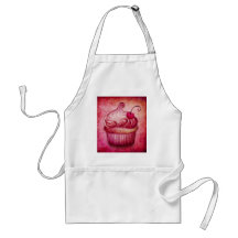 pink paisley cupcake apron