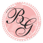 Pink Paisley monogram stickers