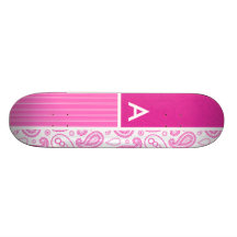 Pink Paisley Pattern Skate Board Decks