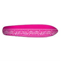 Pink Paisley Skateboard Oldschool