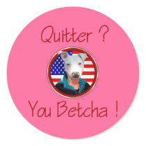 Pink Palin PitBull Quitter Resigns sticker