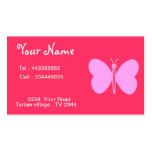 pink papillon business card template