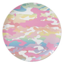 Pink Pastel Camo Pattern Plates