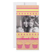Pink pastel Cupcakes Customised Photo Card