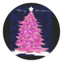 Pink Patchwork Christmas Tree Sticker