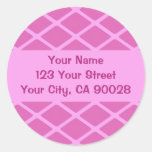 pink pattern address label stickers