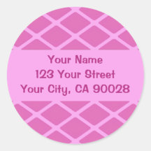 pink pattern address label stickers