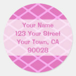 pink pattern address labels sticker
