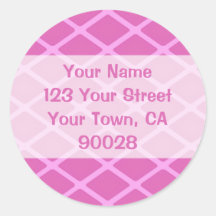 pink pattern address labels sticker