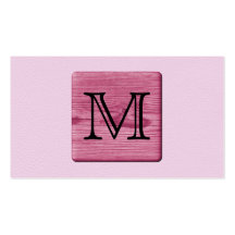 Pink Patterned Image, with Custom Monogram Letter Business Card Templates