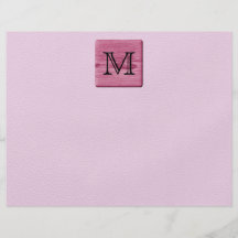 Pink Patterned Image, with Custom Monogram Letter Full Color Flyer