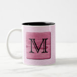 Pink Patterned Image, with Custom Monogram Letter Coffee Mugs