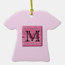 Pink Patterned Image, with Custom Monogram Letter Christmas Ornaments