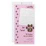 Pink Paw Print Birthday Invitation Personalised Photo Card
