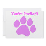 Pink Paw Print Invitation