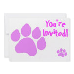 Pink Paw Print Invitation