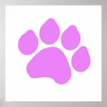 Pink Paw Print Poster