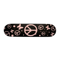 Pink Peace and Butterflies Custom Skate Board