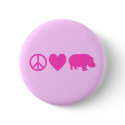 Pink Peace Love and Hippos buttons
