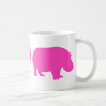 Pink Peace Love and Hippos Mug