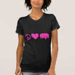 Pink Peace Love and Hippos T Shirts