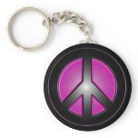 pink peace sign keychains