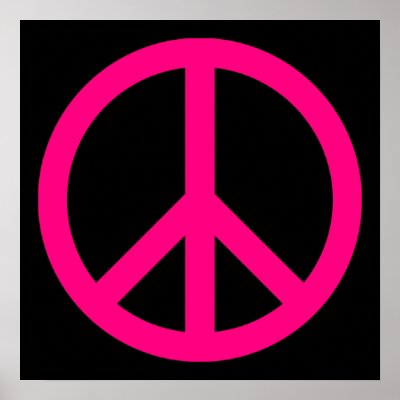 Pink Peace Sign Poster by silhouette_emporium