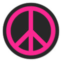 Pink Peace Sign Sticker