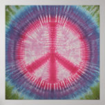 Pink Peace Sign Tie Dye posters